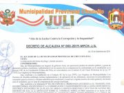 Decreto de Alcaldia N°003-2019-MPCH-J/A