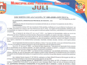 Decreto de Alcaldia N° 009-2020-MPCHJ/A