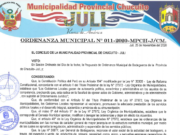 Ordenanza Municipal Nro 011-2020-MPCH-J