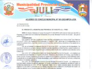 Acuerdo de Concejo Municipal N° 0001-2023-MPCH-J/CM