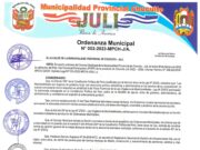 ORDENANZA MUNICIPAL Nº 002-2023-MPCH-J/A.