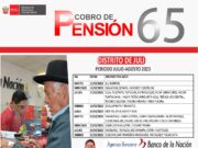 📣📢CRONOGRAMA DE PAGOS DE USUARIOS DE PENSION 65 PERIODO JULIO-AGOSTO 2023 DEL DISTRITO DE JULI