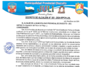 DECRETO DE ALCALDIA Nº 001-2024-MPCH-J/A.