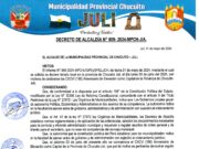 DECRETO DE ALCALDÍA N°009-2024-MPCH-J/A