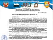 DECRETO DE ALCALDÍA N°008-2024-MPCH-J/A