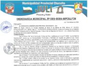ORDENANZA MUNICIPAL Nº 029-2024-MPCH-J/CM