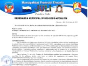 ORDENANZA MUNICIPAL N° 005-2025-MPCHJ/CM