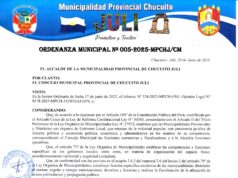 ORDENANZA MUNICIPAL N° 005-2025-MPCHJ/CM