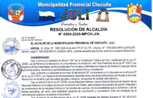 Resolución de Alcaldía N.° 0504-2025-MPCH-J/A