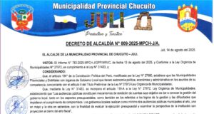 Decreto de Alcaldía N.° 009-2025-MPCH-J/A