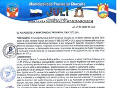 Ordenanza Municipal N.° 007-2025-MPCH-J/CM