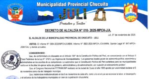 DECRETO DE ALCALDÍA Nº010-2025-MPCH-J/A