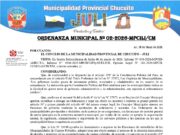 ORDENANZA MUNICIPAL Nº 002-2026-MPCHJ/CM