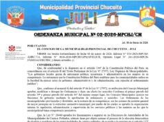 ORDENANZA MUNICIPAL Nº 002-2026-MPCHJ/CM
