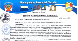 Decreto de Alcaldía N.° 004-2026 MPCH-J-CM