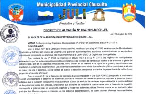 Decreto de Alcaldía N.° 004-2026 MPCH-J-CM