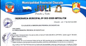 ORDENANZA MUNICIPAL Nº 003-2026-MPCHJ/CM