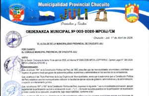 ORDENANZA MUNICIPAL Nº 003-2026-MPCHJ/CM
