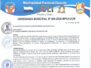 Ordenanza Municipal N.° 006-2026-MPCH-J/CM