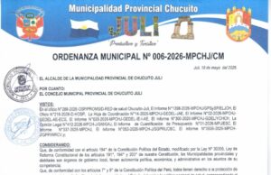 Ordenanza Municipal N.° 006-2026-MPCH-J/CM