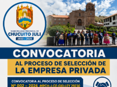 CONVOCATORIA DEL PROCESO DE SELECCIÓN DE LA EMPRESA PRIVADA