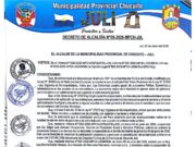 Decreto de Alcaldía N.° 05-2026-MPCH-J/A
