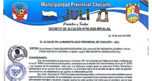 Decreto de Alcaldía N.° 05-2026-MPCH-J/A