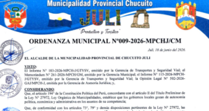Ordenanza Municipal N.° 009-2026-MPCH-J/CM