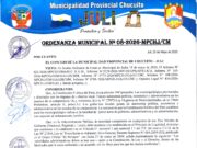 Ordenanza Municipal N.° 08-2026-MPCH-J/CM