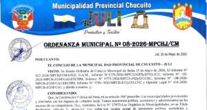 Ordenanza Municipal N.° 08-2026-MPCH-J/CM