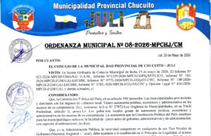 Ordenanza Municipal N.° 08-2026-MPCH-J/CM