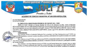 ACUERDO DE CONSEJO MUNICIPAL N° 148-2026-MPCH-J/CM.
