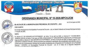 ORDENANZA MUNICIPAL N° 10-2026-MPCHJ/CM