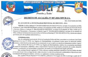 DECRETO DE ALCALDÍA N.° 007-2026-MPCH-J/A